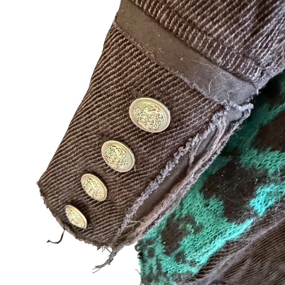Free People Women's Blazer Jacket Sz M Black Combo Wool Blend Better Together - Picture 5 of 14